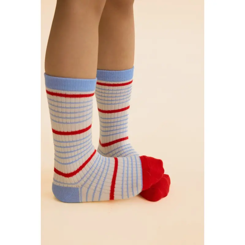 Flöss Blue Stripe Mix 2-Pack Vilde Strømper 2-Pack 2