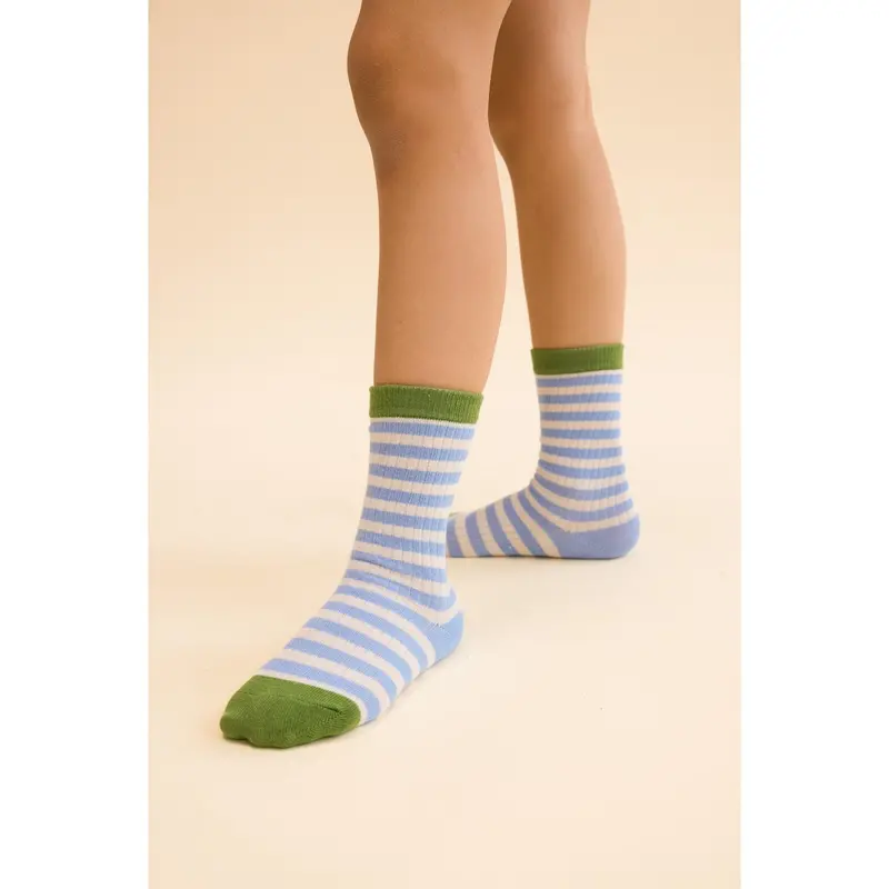 Flöss Blue Stripe Mix 2-Pack Vilde Strømper 2-Pack 3