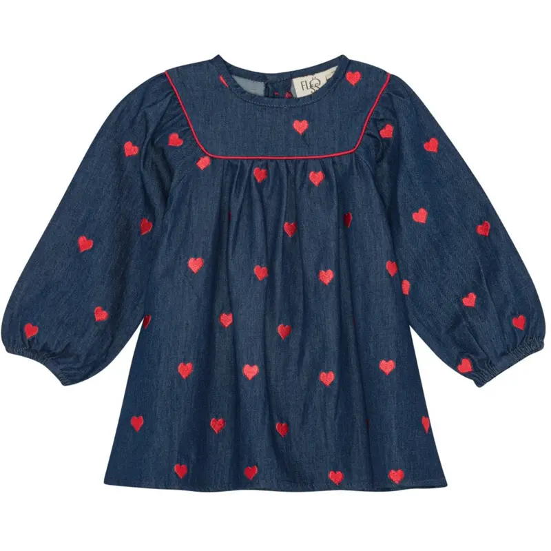Flöss Mid Blue Heart Amee Kjole 1