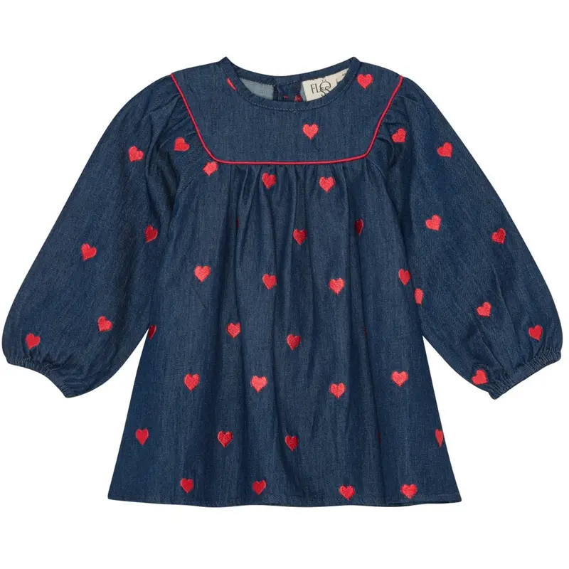 Flöss Mid Blue Heart Amee Kjole 3