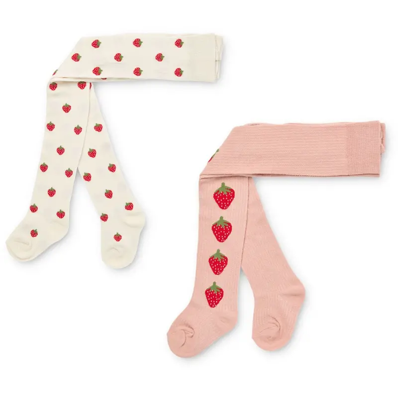 Flöss Pointelle Berry 2-Pack Vera Strømpebukser 2-Pack 1
