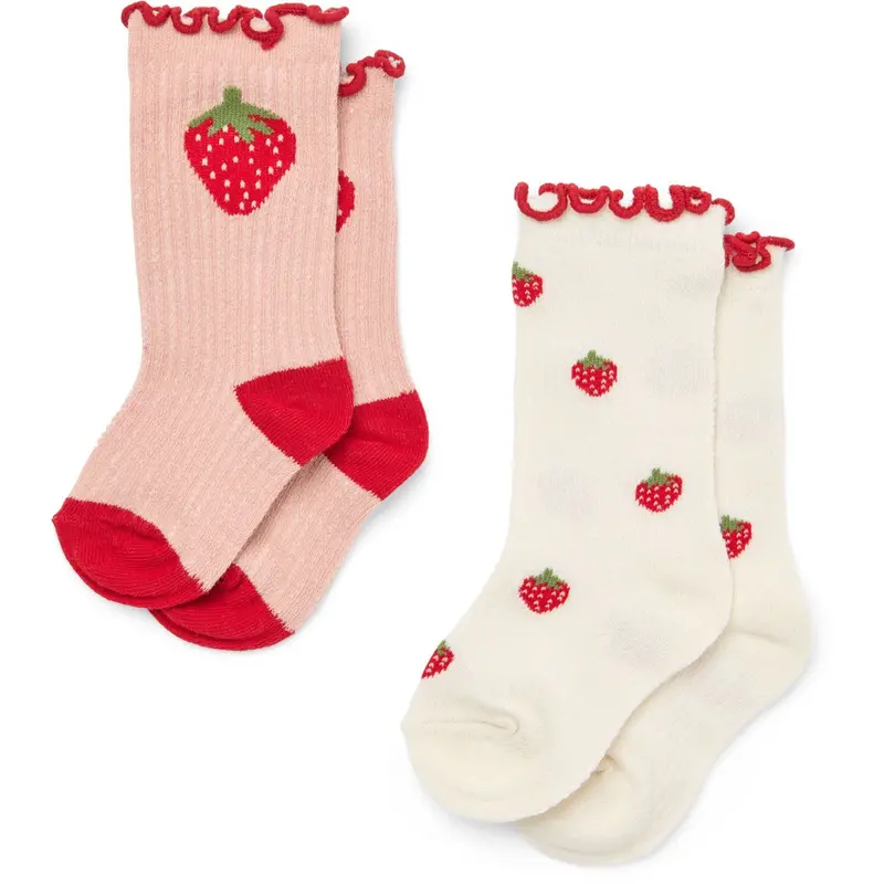 Flöss Pointelle Berry 2-Pack Vigga Strømper 2-Pack 1