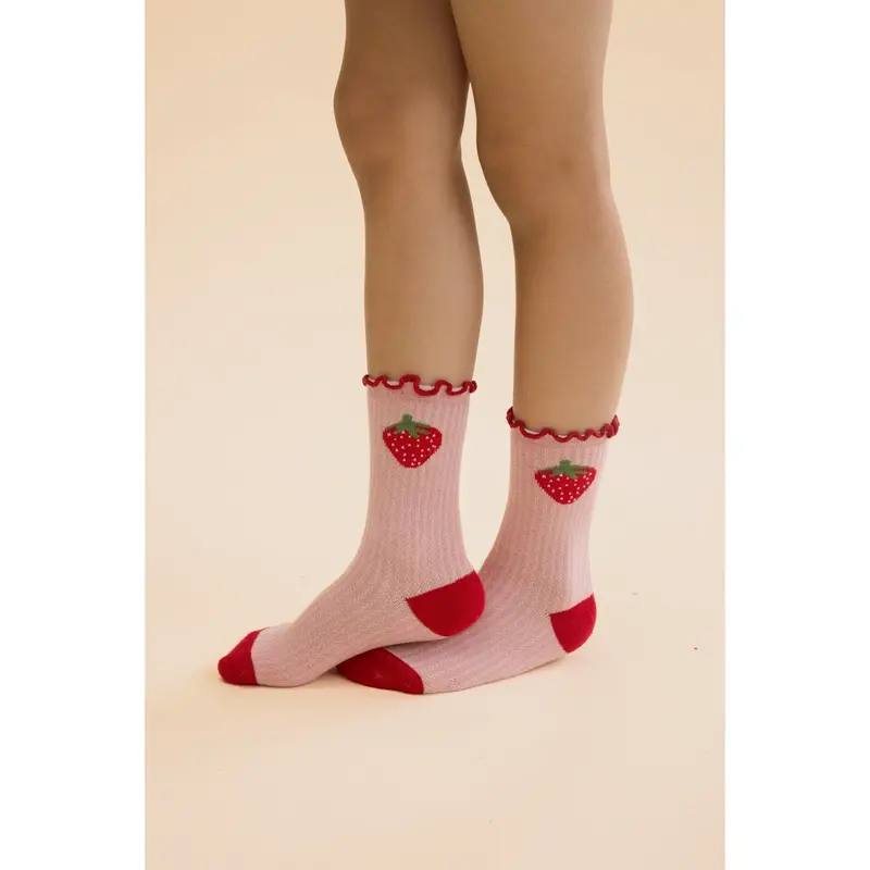 Flöss Pointelle Berry 2-Pack Vigga Strømper 2-Pack 3