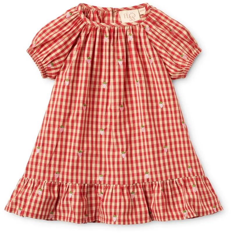 Flöss Red-Pink Berry Gingham Molly Pineberry Kjole 1
