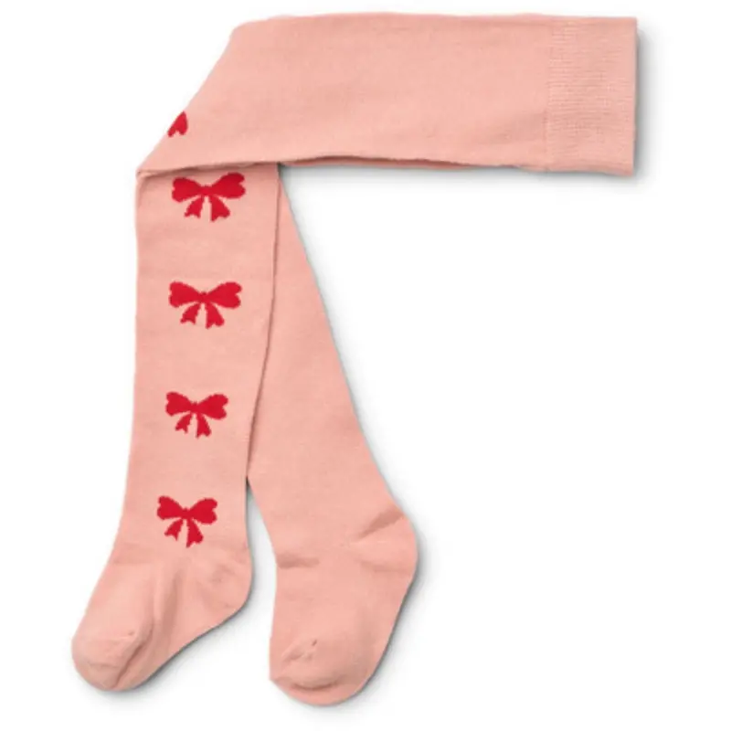 Flöss Warm Pink Bow Vera Strømpebukser 1