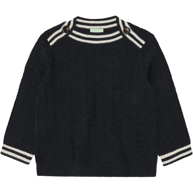 Fub Dark Navy Baby Zigzag Bluse 1