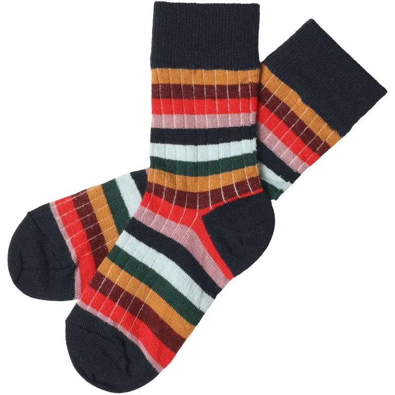 Fub Dark Navy/Multi Stripe 2-Pak Classic Stripe Strømper 1