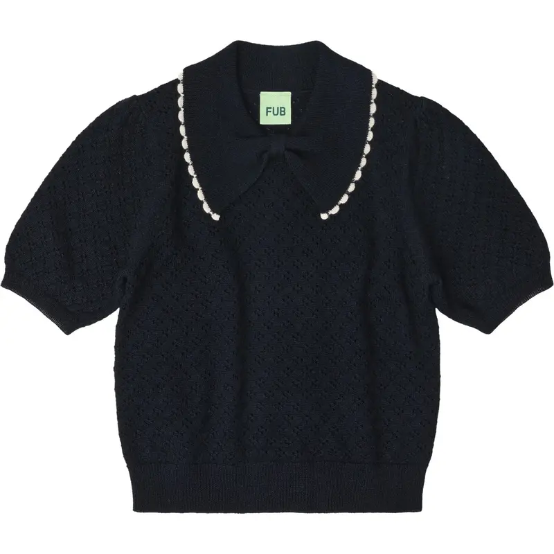 Fub Dark Navy Pointelle Polo 1