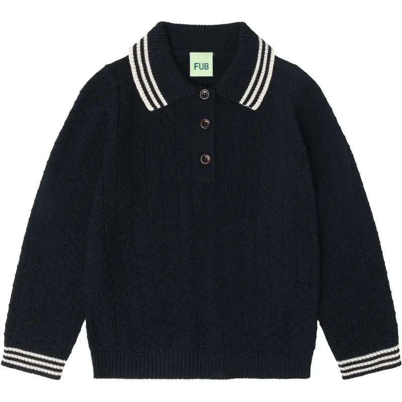 Fub Dark Navy Zigzag Polo 1