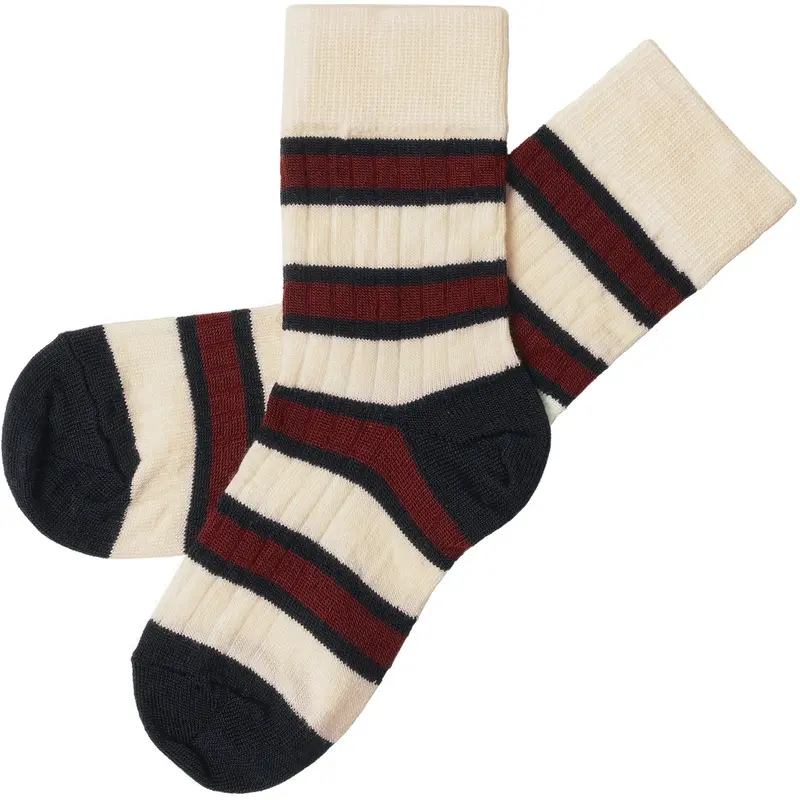 Fub Ecru 2-Pak Two-Tone Stripe Strømper 1