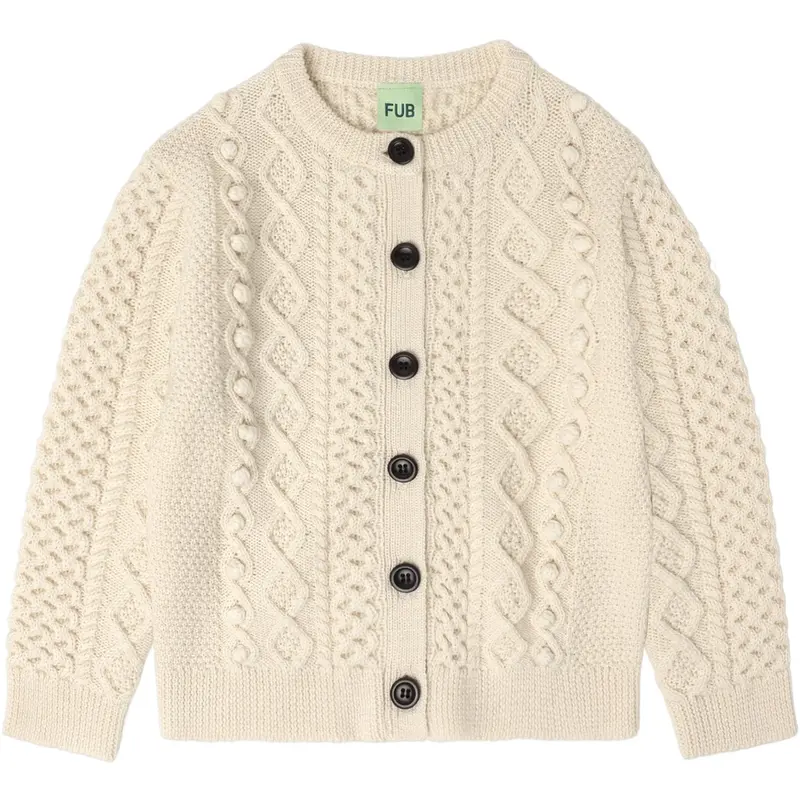 Fub Ecru Aran Cardigan 1