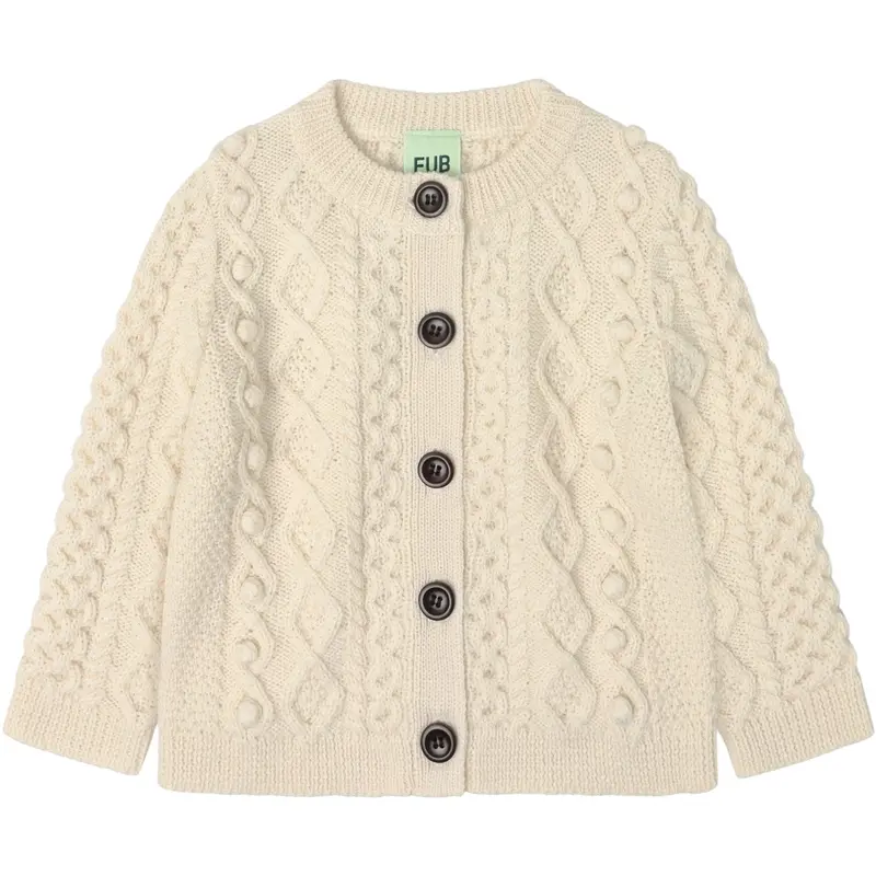 Fub Ecru Baby Aran Cardigan 1