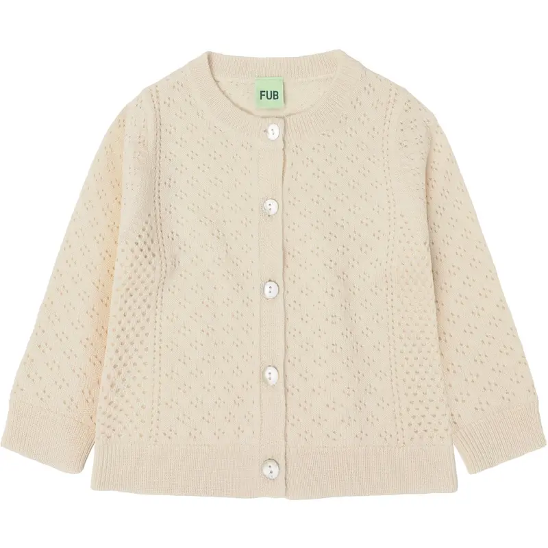 Fub Ecru Baby Pointelle Cardigan 1