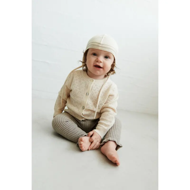 Fub Ecru Baby Pointelle Cardigan 2