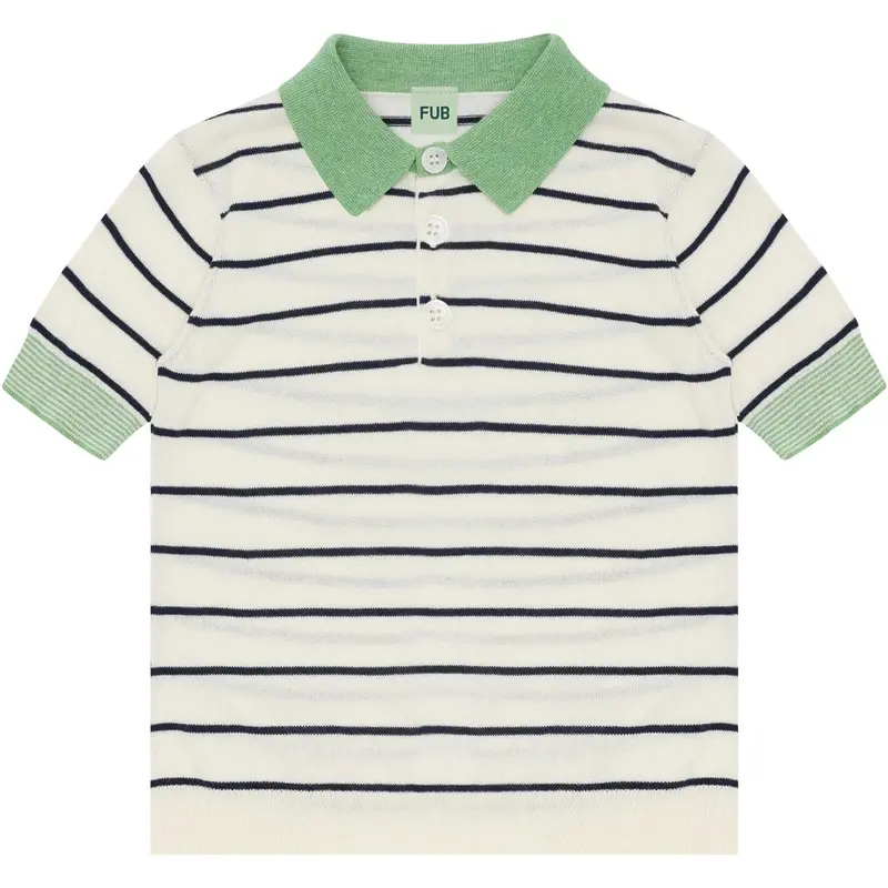 Fub Ecru/Dark Navy Striped Polo 1