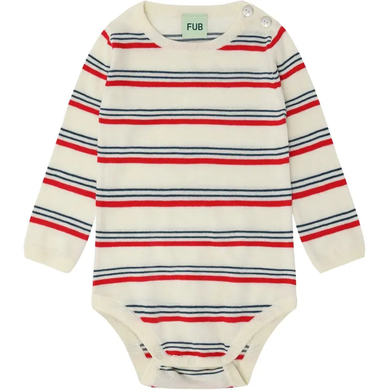 Fub Ecru/Red Baby Ls Body 1