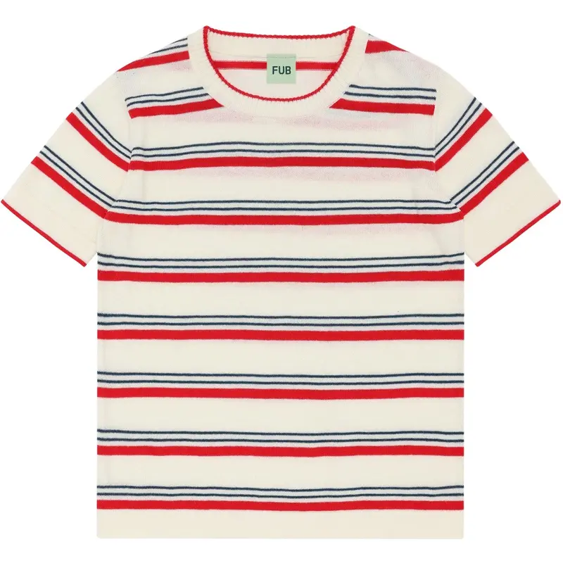 Fub Ecru/Red Striped T-Shirt 1