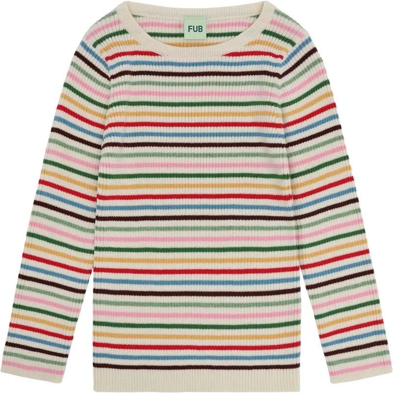 Fub Multi Stripe Rib Bluse 1
