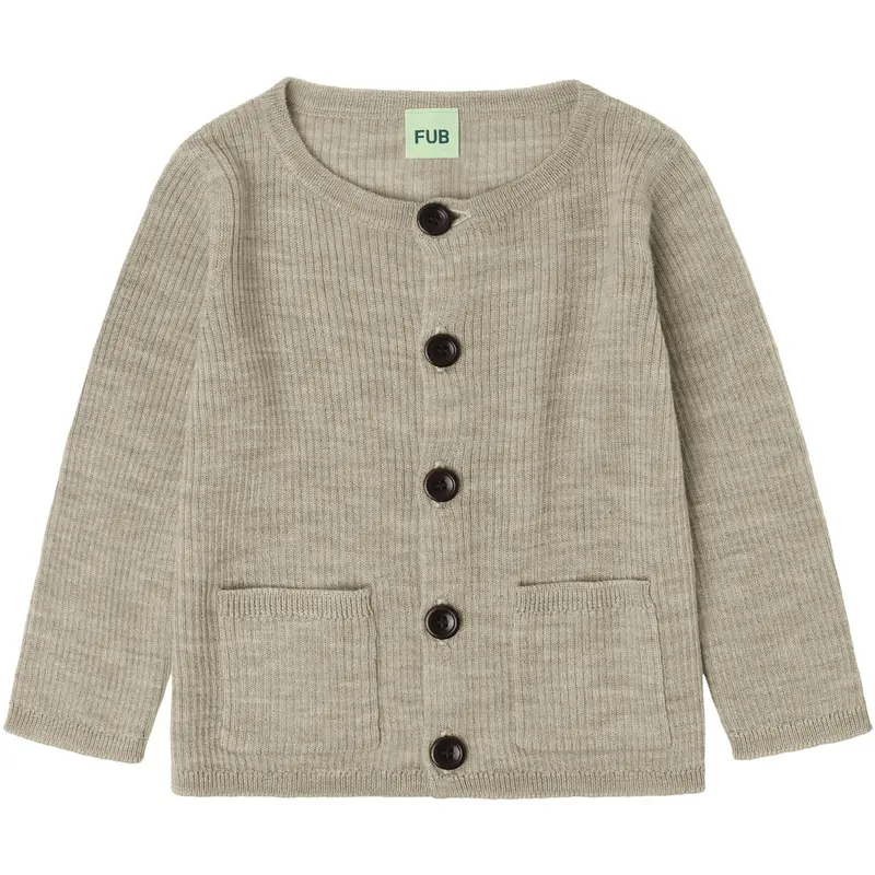 Fub Oat Melange Baby Rib Cardigan 1