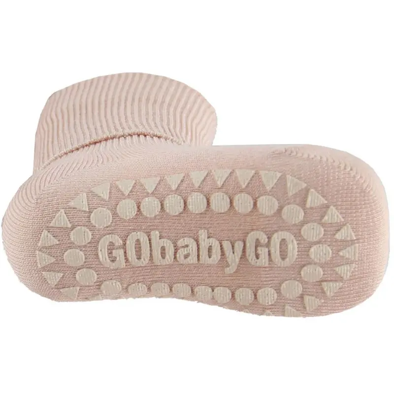 Gobabygo Bamboo Strømper Antislip Soft Pink 2