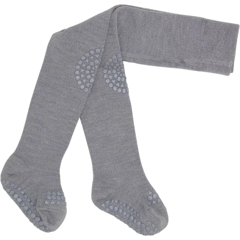 Gobabygo Grey Melange Crawling Strømpebukser Merino Uld 1