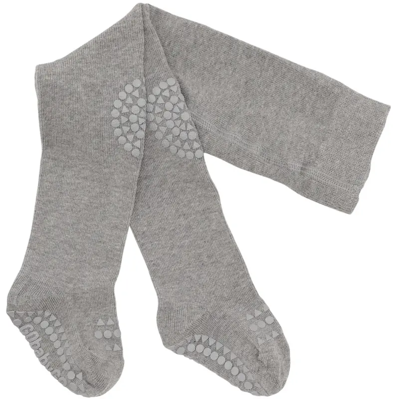 Gobabygo Grey Melange Crawling Strømpebukser Organic Bomuld 1