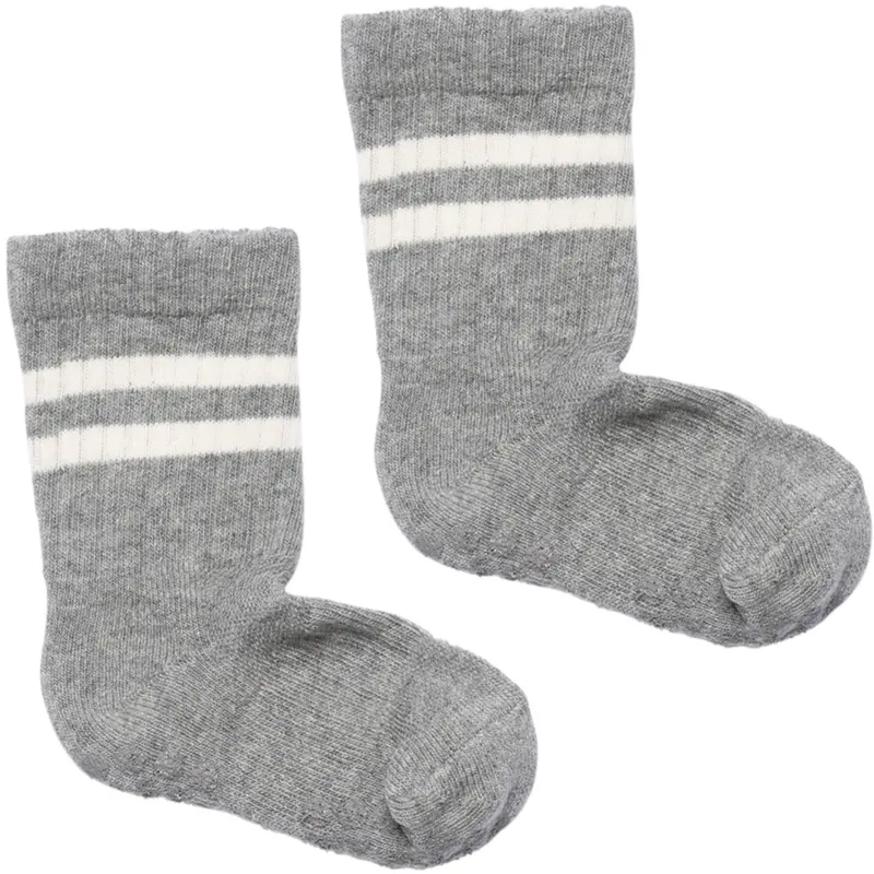 Gobabygo Grey Melange Non-Slip Sport Strømper 1