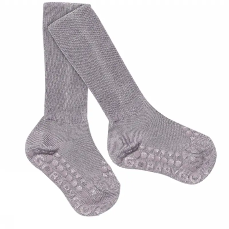 Gobabygo Lavender Gray Non-Slip Strømper Viscose-Bamboo 1