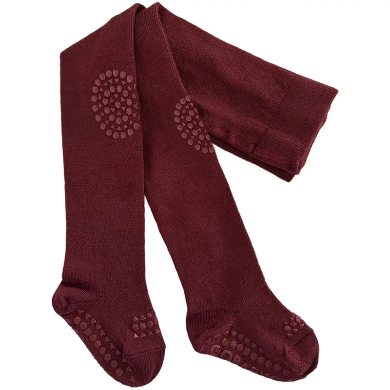 Gobabygo Wine Red Crawling Strømpebukser Merino Uld 1