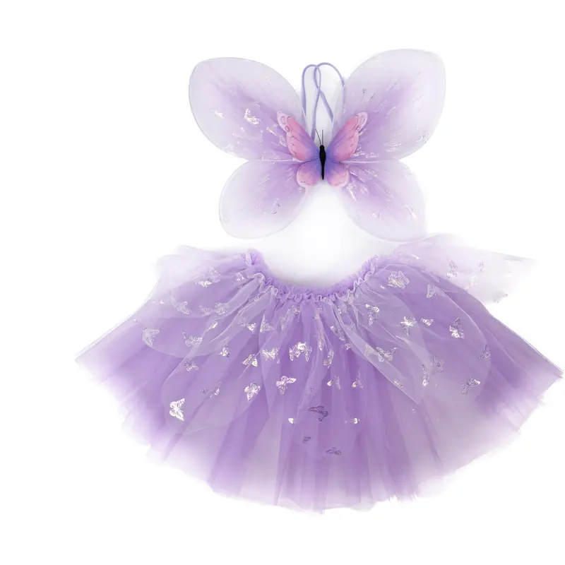 Great Pretenders Flutter Butterfly Skørt, Vinger, & Tryllestav, Purple 1