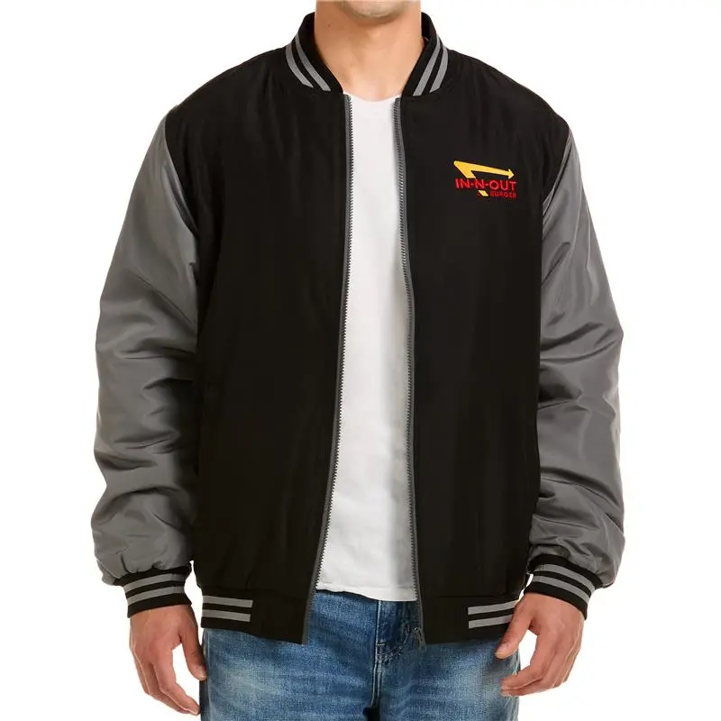 Grey And Black Varsity Jacket 1