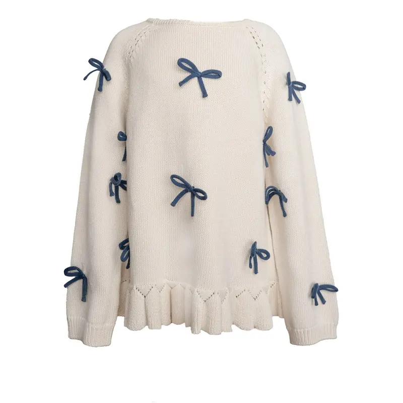 Hanevild Ivory More Bows Sweater 1