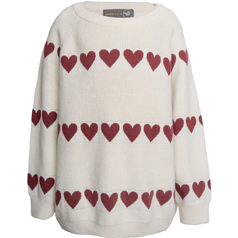 Hanevild Ivory Red Heart Bluse 1
