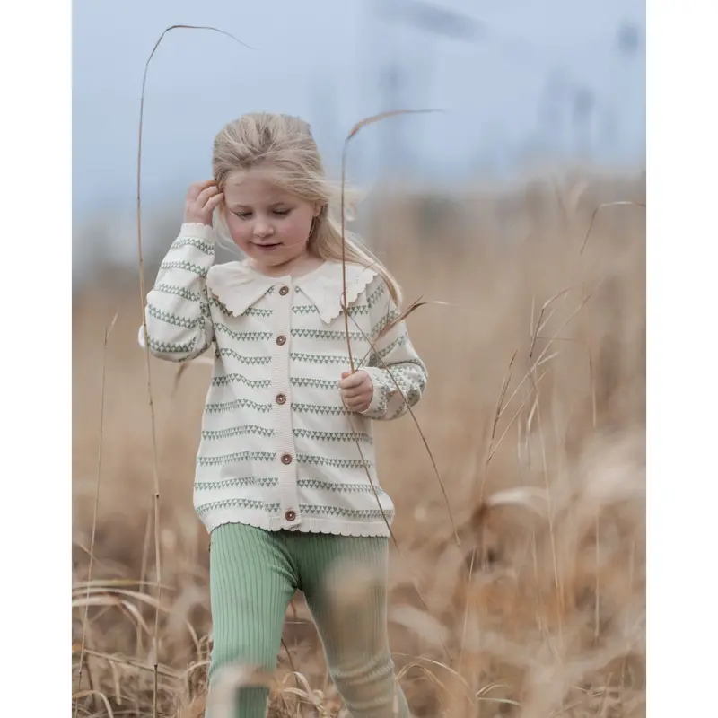 Hanevild Shale Green Heart Cardigan 2
