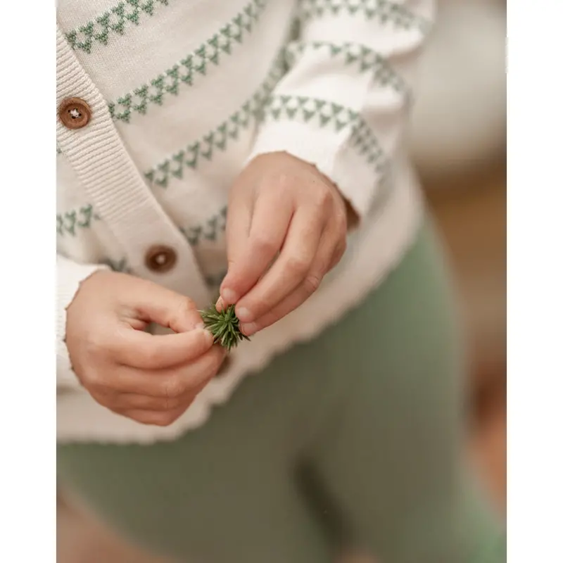 Hanevild Shale Green Heart Cardigan 3