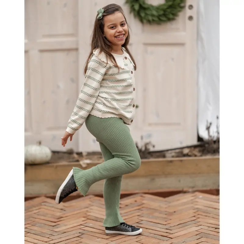 Hanevild Shale Green Heart Cardigan 4