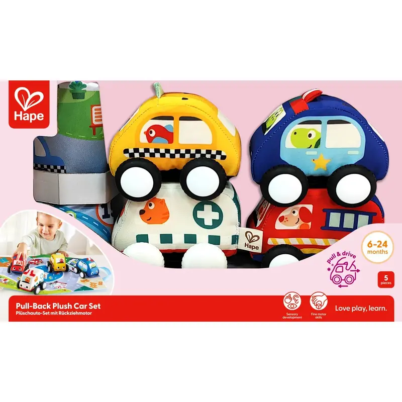 Hape Pull-Back Plys Bilsæt 1