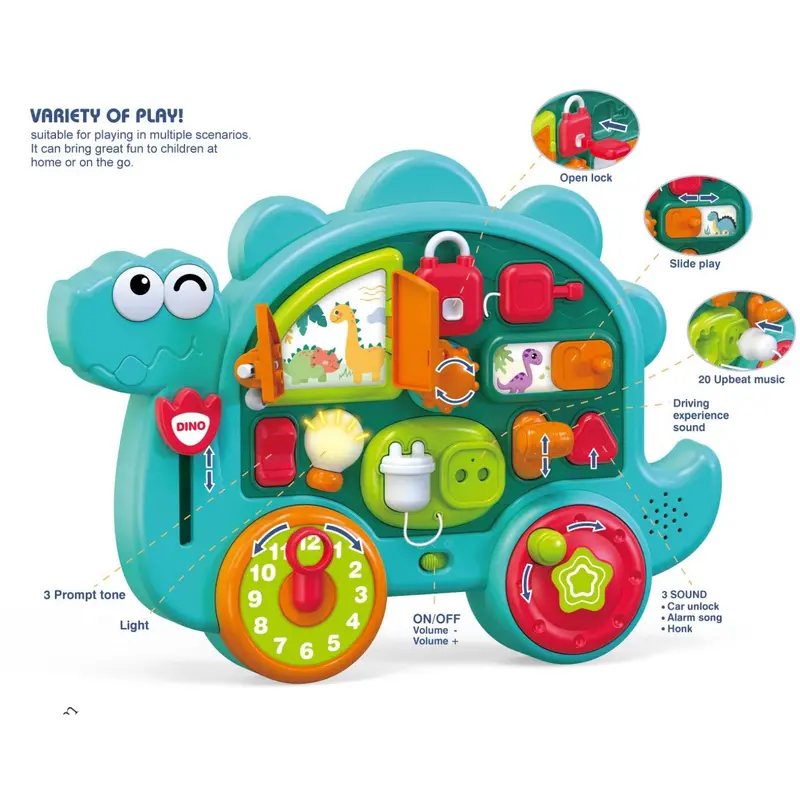 Happy Baby Busy Board Dinosaur Med Lys Og Musik 2
