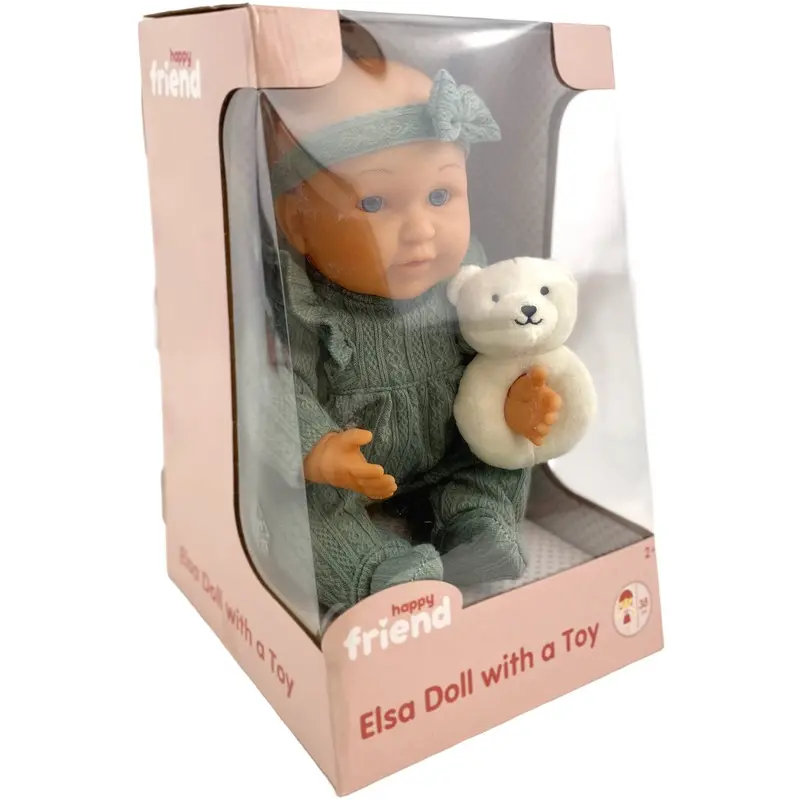 Happy Friend Elsa Dukke 38 Cm Med Et Legetøj Grøn Dragt 2