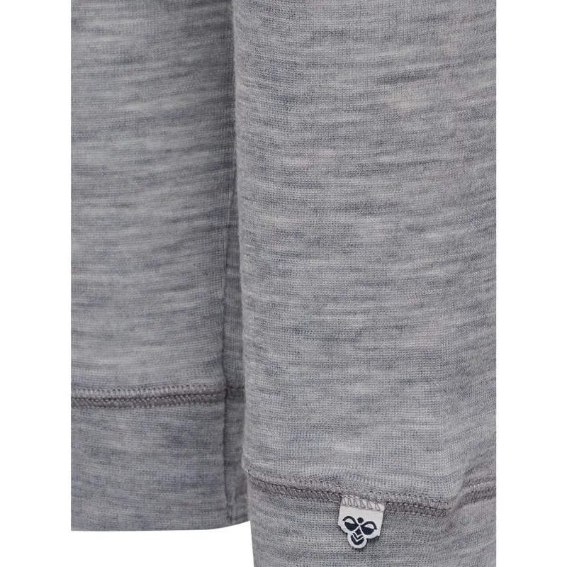Hummel Grey Melange Jr Uld Rib Leggings 2