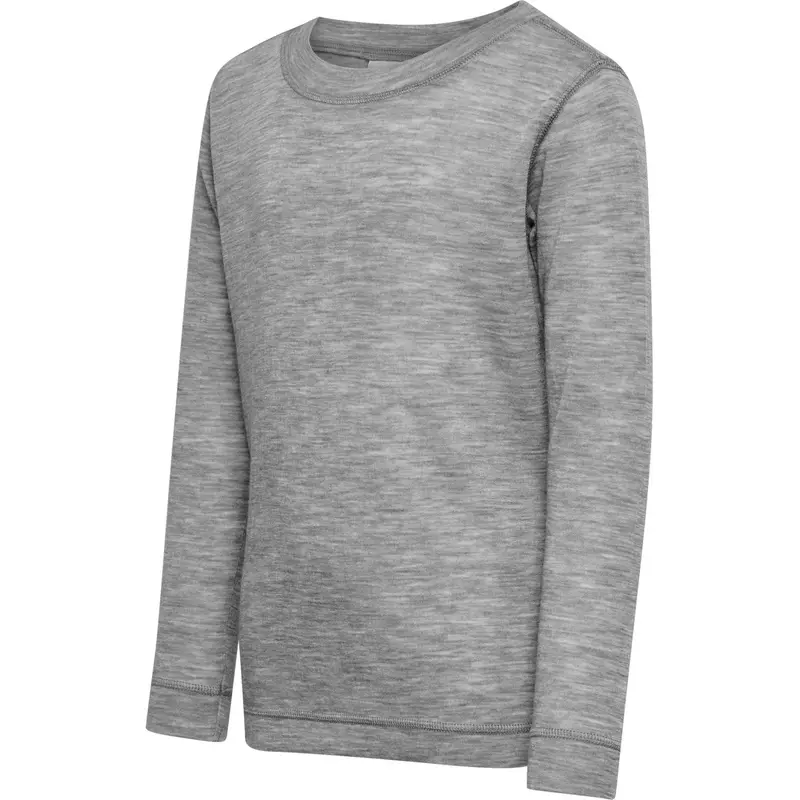 Hummel Grey Melange Jr Uld Rib T-Shirt L/S 3