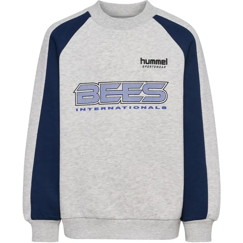 Hummel Light Grey Melange Jr Oversized Iconic Crew Bees 1