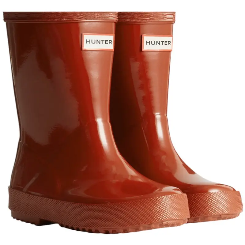 Hunter Military Red Kids First Gloss Gummistøvler 1