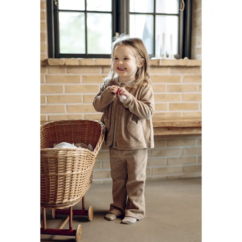 Hust & Claire Biscuit Thilde Ottoman Velour Solid 2