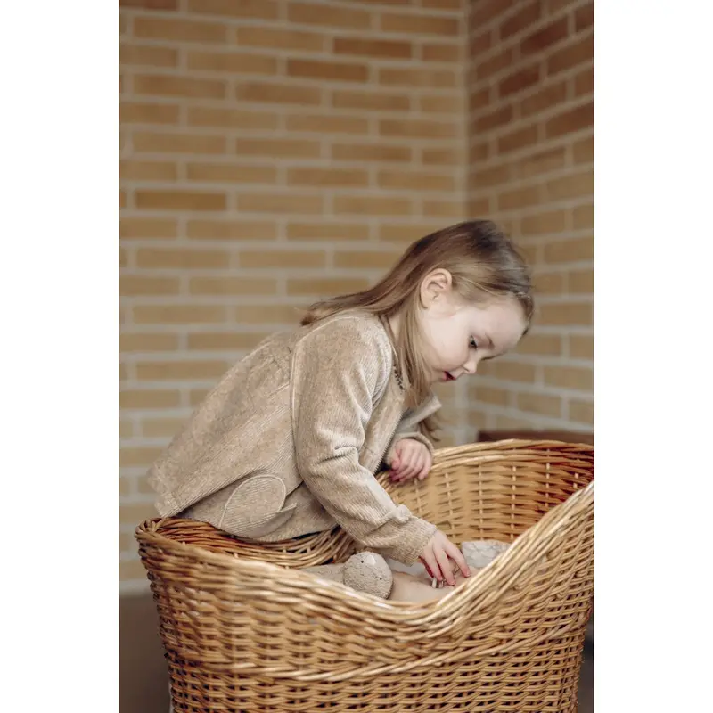Hust & Claire Biscuit Thilde Ottoman Velour Solid 3