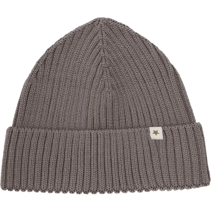 Huttelihut Brown Melange Beanie Uld Strik 1