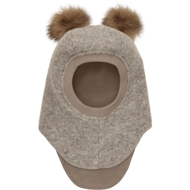 Huttelihut Camel Melange Elefanthue Uld Alpaca Pompoms 1