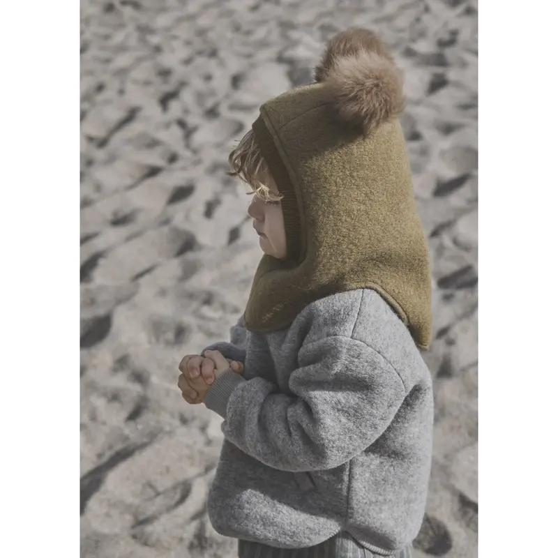Huttelihut Camel Melange Elefanthue Uld Alpaca Pompoms 2