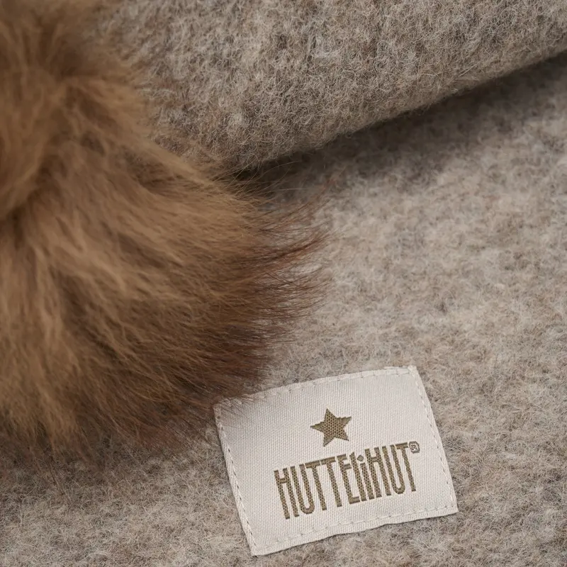 Huttelihut Camel Melange Elefanthue Uld Alpaca Pompoms 3