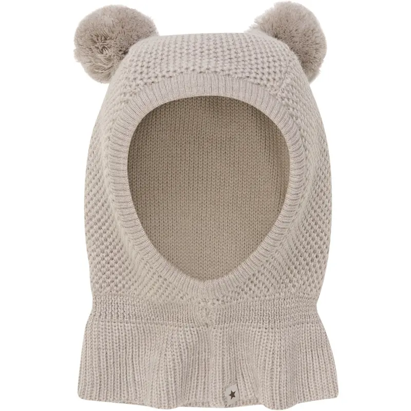 Huttelihut Camel Melange Elefanthue Windstop Pompoms 1